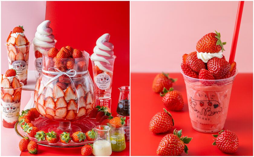 【3/1(日)から】ビル一棟まるごといちごスイーツ専門店より 人気のごろごろいちごメニューにいちごスムージーが新登場!