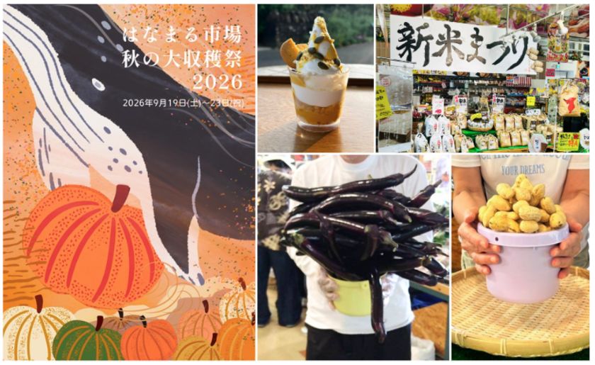 <千葉県南房総市>道の駅ローズマリー公園 はなまる市場 『はなまる市場 秋の大収穫祭2026』 ~南房総 秋の味覚をたのしもう~ 2026年9月19日(土)~2026年9月23日(祝)開催!